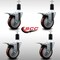 Service Caster 4'' SS Maroon Poly Swivel 1-3/8'' Expanding Stem Caster Set Total Lock Brake, 4PK SCC-SSEXTTL20S414-PPUB-MRN-138-4 - alternate 2
